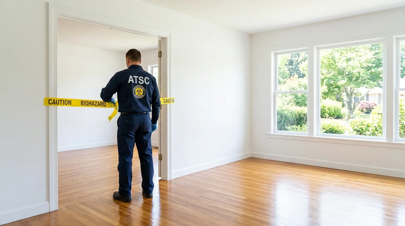 Certified biohazard cleanup crew performing Decomposition Cleanup in Dublin